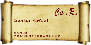Csorba Rafael névjegykártya